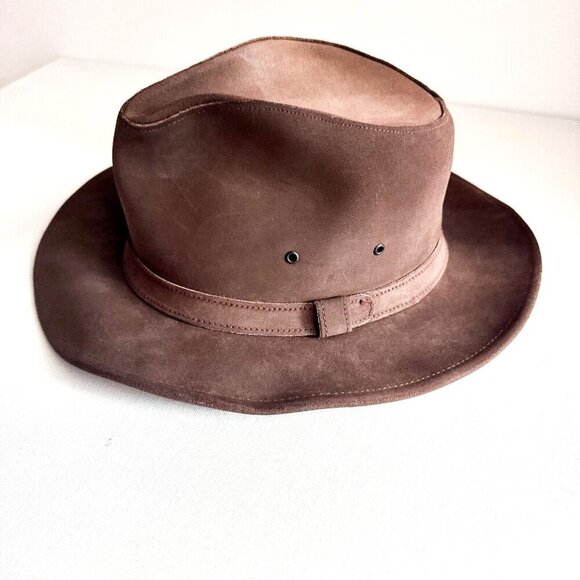 Minnentonka Brown Leather Western Cowboy Hat XL - Picture 6 of 7